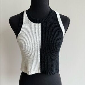 H&M Monochrome Ribbed Crop Top